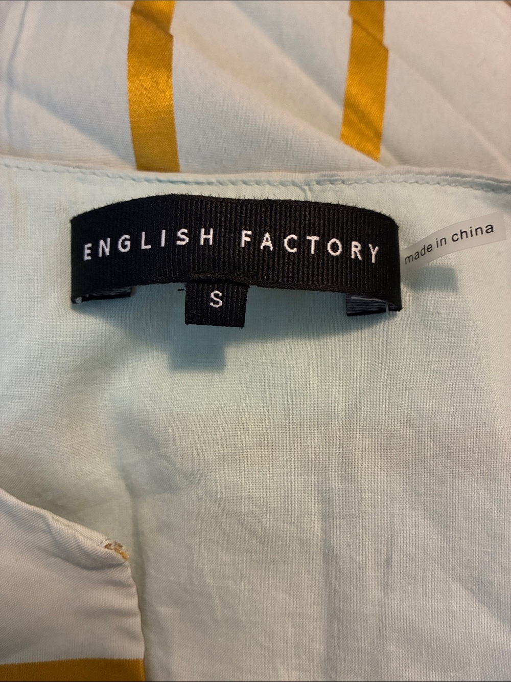 ENGLISH FACTORY Tiered Puff Sleeve Poplin Midi Dress Small - Picture 6 of 6